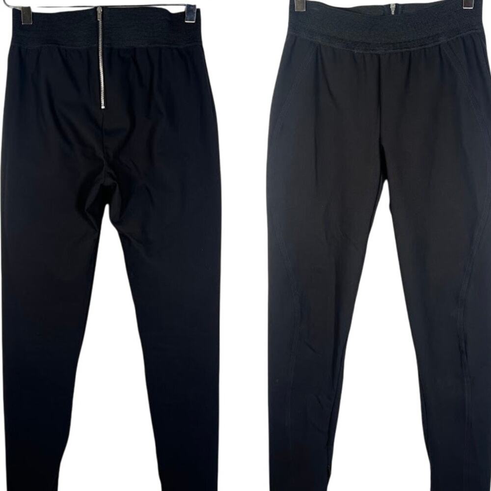 Stella McCartney High Rise Riding Pants 40 US 4-6 Black Zip Cuff Stretch